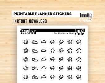 Printable Stickers | ASSORTED WEATHER Mini Icons