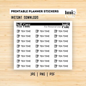 Printable Stickers | TEA TIME Icon + Script
