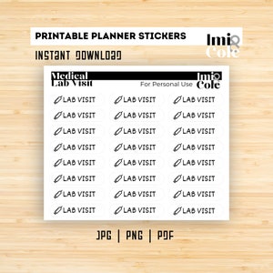Printable Stickers | LAB VISIT Mini Icon + Script
