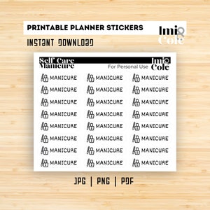 Printable Stickers | MANICURE Mini Icon + Script