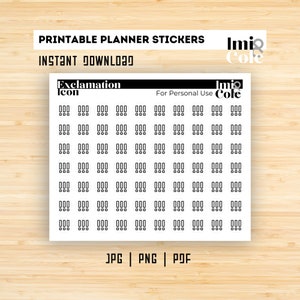 Printable Stickers | EXCLAMATION MARK Mini Icon + Script