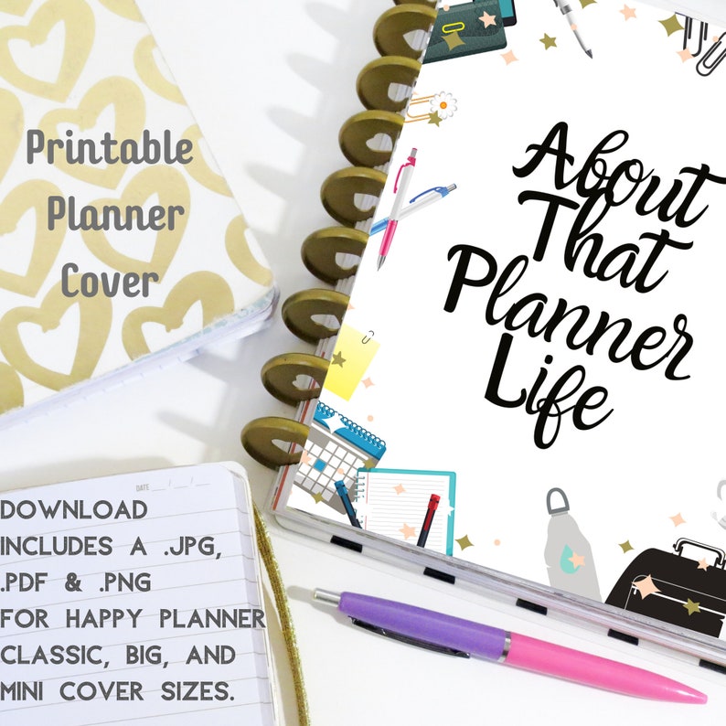 Planner Cover PRINTABLE Happy Planner Big Classic Mini Etsy