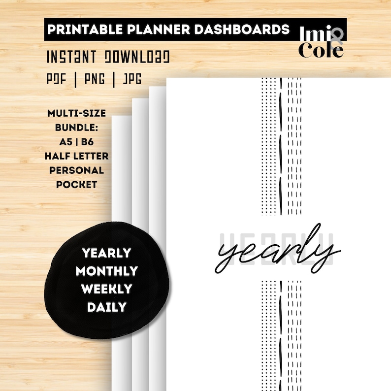 Printable Dashboard Set | Planner Sections | Mud Cloth 1 - Etsy