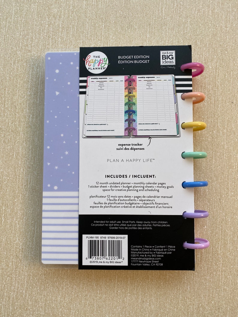 Mini Happy Planner UNDATED BUDGET Planner 12 Month Etsy