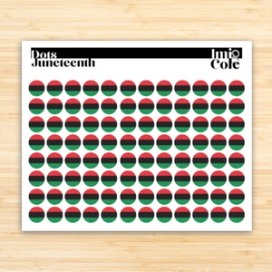 Foglio di adesivi / JUNETEENTH / Foglio di adesivi con punti speciali / / Nero Rosso Verde / Bandiera Panafricana