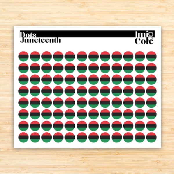 Sticker Sheet | JUNETEENTH | Special Dots Sticker Sheet | | Black Red Green | Pan African Flag