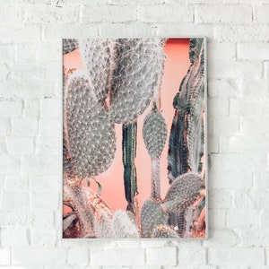 Prickly Pear Cactus Print, Boho Wall Decor, Cactus Wall Decor, Digital Art, Desert Cactus Print, Printable Wall Art, Boho Art Print