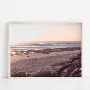 Beach Sunrise Art Print, Surfer Art Print, Neutral Wall Art, Surf Wall Decor, Beach Wall Decor, Printable Wall Art, South Africa Surf Print
