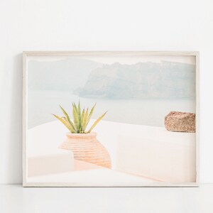 Santorini Greece Art Print, Greek Building Print, Coastal Art Print, Printable Wall Art, Digital Art, Greece Wall Art, Mediterranean Print image 1