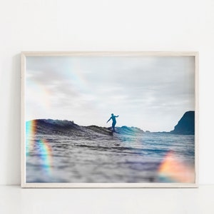 Black and White Longboard Surf Art Print, Surf Wall Decor, Coastal Art Print, Beach House Surf Decor, Classic Longboard Photo Art Print