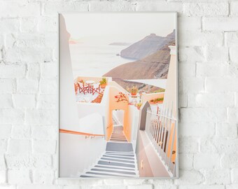 Santorini Greece Art Print, Santorini Poster, Printable Wall Art, Coastal Art Print, Greek Art Print, Architecture Print, Santorini Wall Art