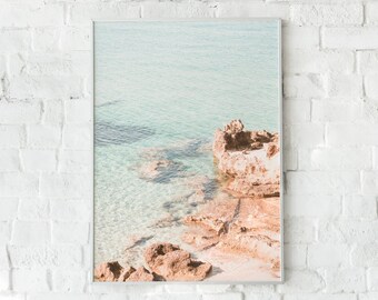 Ocean Beach Art Print, Tropical Beach Art Print, Coastal Art Print, Neutral Wall Art, Printable Wall Art, Boho Beach Print, Boho Wall Decor