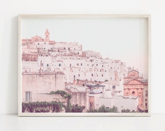 Italy Houses Art Print, Santorini Poster, Printable Wall Art, Italy Art Print, Architecture Print, Italy Wall Art, Mediterranean Art