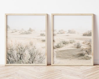 Desert Dunes Print Set of 2, Neutral Wall Art Set, Desert Poster Set, Desert Bedroom Wall Decor, Desert Print Set, Boho Desert Art Print