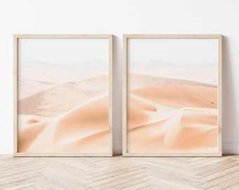 Desert Dunes Print Set of 2, Printable Wall Art Set, Desert Poster Set, Desert Bedroom Wall Decor, Desert Print Set, Boho Desert Art Print