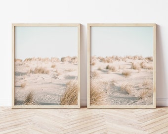 Beach Dunes Print Set of 2, Printable Wall Art Set, Beach Poster Set, Coastal Bedroom Wall Decor, Coastal Print Set, Coastal Set of 2,