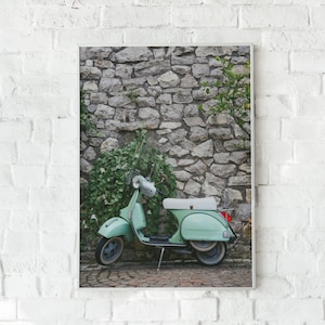 Vintage Vespa Art Print, Printable Wall Art, Art Print, Boys Room Decor, Vintage Art Print, Vespa Scooter, Italy Wall Art, Car Art Print