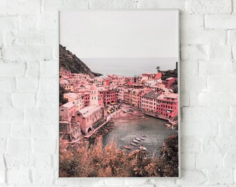 Cinque Terre Art Print, Italy Wall Art, Printable Wall Art, Italy Photography, Boho Wall Decor, Architecture Print, Italy Beach Print