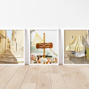 Positano Gallery Wall Set, Italy Art Print Set of 3, Amalfi Art Print Set, Gallery Wall Poster, Printable Wall Art, Mediterranean Art Set