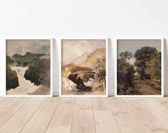 Dark Academia Print Set, Academia Wall Art, Moody Art Prints, Academia Print Set of 3, Classical Art Print Set, Printable Wall Art