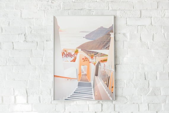 Santorini Greece Art Print, Santorini Poster, Printable Wall Art, Coastal Art Print, Greek Art Print, Architecture Print, Santorini Wall Art