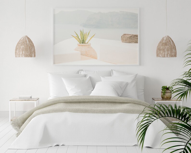 Santorini Greece Art Print, Greek Building Print, Coastal Art Print, Printable Wall Art, Digital Art, Greece Wall Art, Mediterranean Print image 3