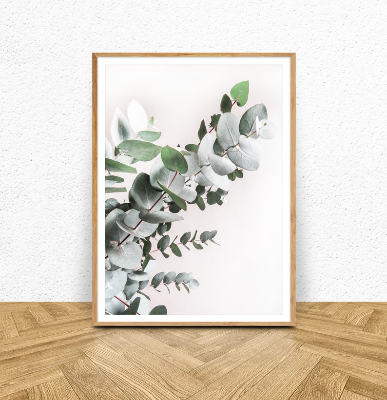 Eucalyptus Leaf Art Print Boho Wall Decor Botanical Wall Etsy
