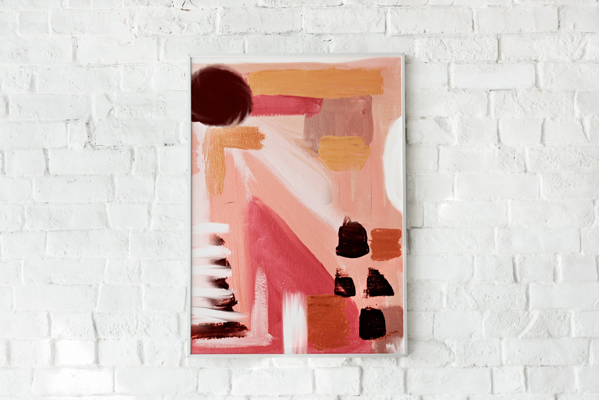 Pink Abstract Art Print Bright Art Modern Printable Art Etsy