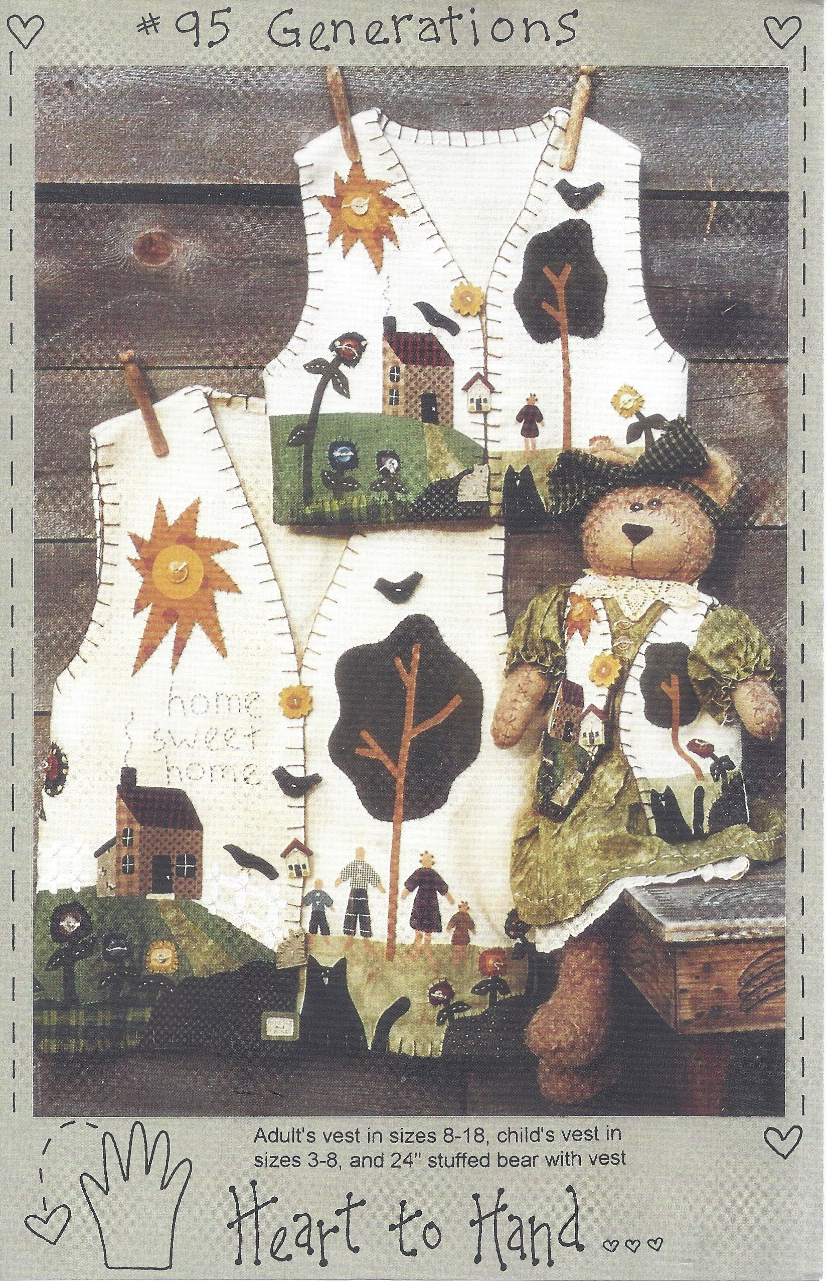 Stuffed Bear with Vest MATCHING Adult & Child Vests Heart Etsy 日本