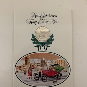 50p Isle of Man Christmas 1983 presentatiekaart en munt
