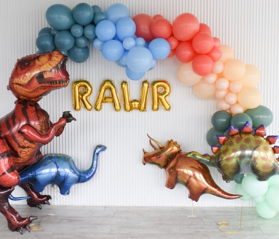 Dinosaurio Globo de cumpleaños Guirnalda Dino Globo Arco Tres Rex Dino  Cumpleaños Rawr Im Cuatro Retro Dino Decoración de fiesta de cumpleaños  para niño 2º 3º 4º -  México