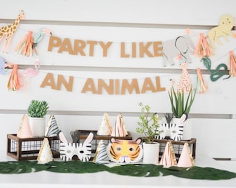 Party Like An Animal Banner / Paper Party Banner/ Party Animal Birthday Party / Animal Birthday Banner / Animal Birthday Garland
