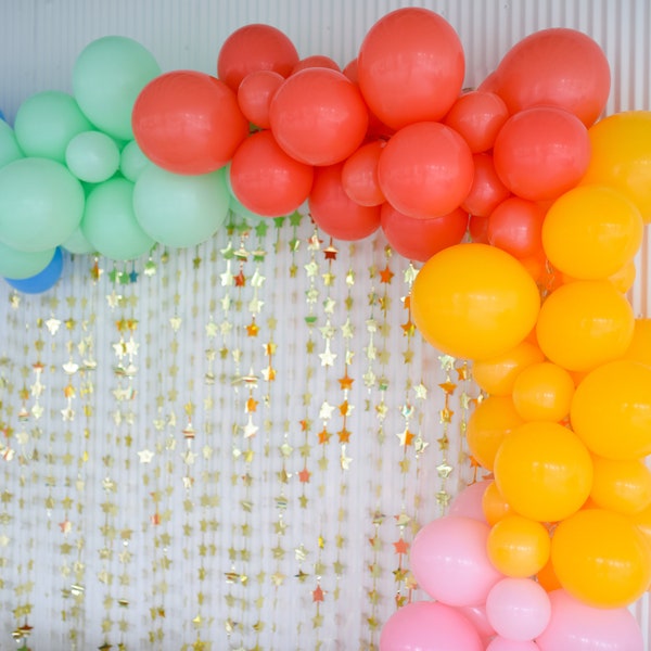Rainbow Balloon Arch Diy Etsy