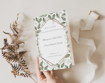 Catholic Wedding Program Template, Liturgy Only, Without Mass, Editable Digital Download Printable, Catholic Church Wedding Ceremony Only