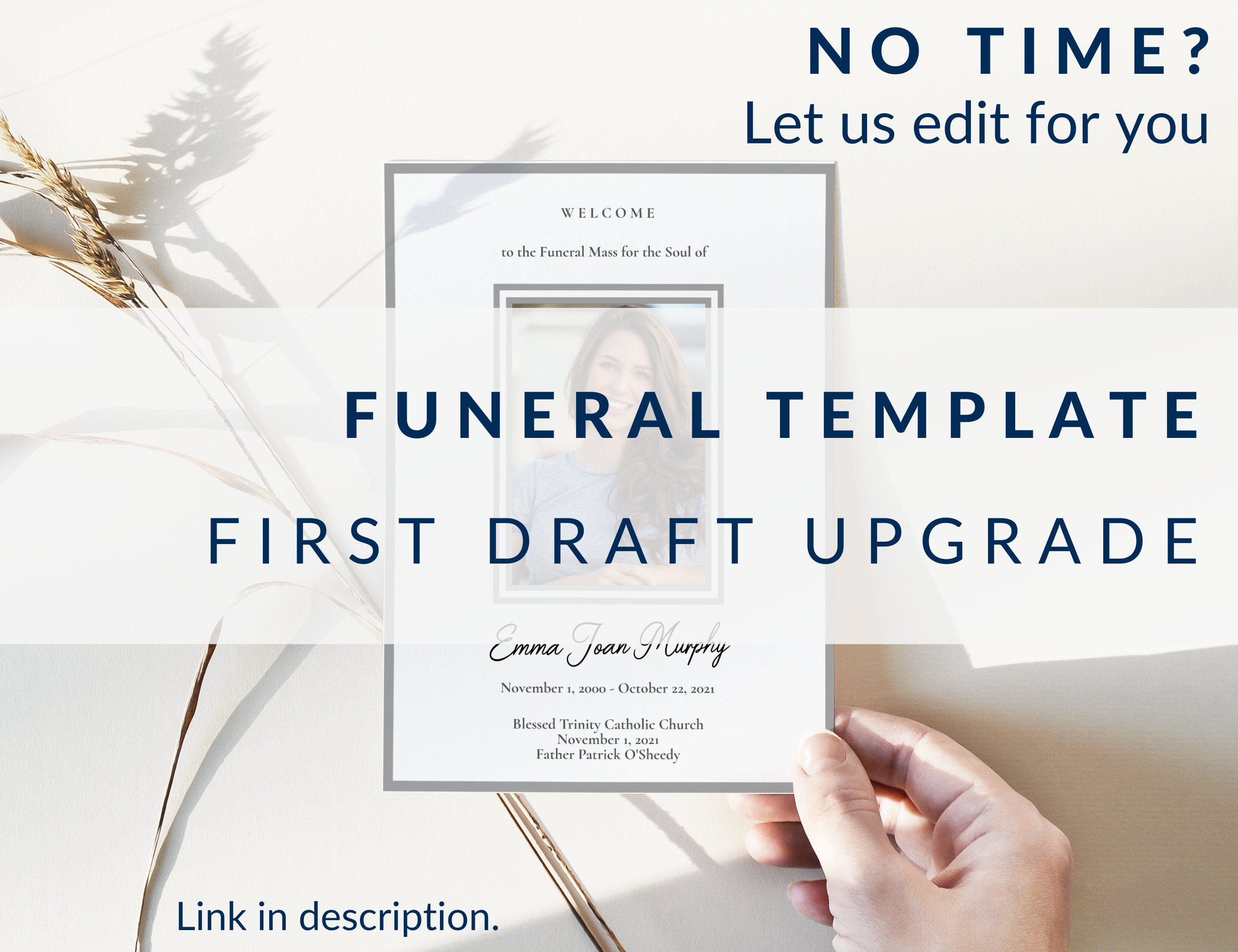 Catholic Funeral Program Template Bundle With Thank You Cards Catholic ...