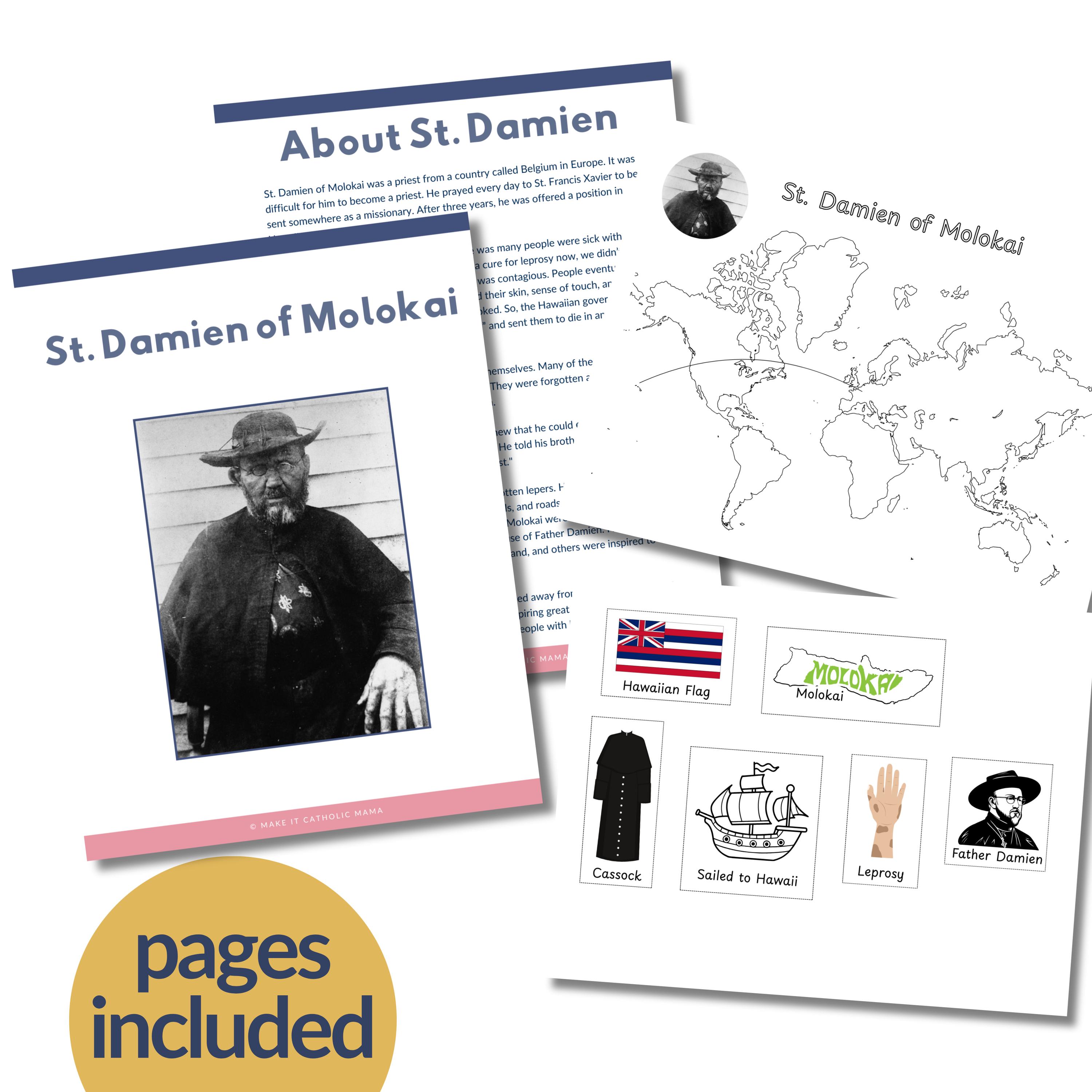 St Damien of Molokai Feast Day Activities for Children Damian De ...
