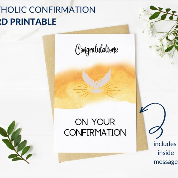 Confirmation Card Catholic Print Confirmation Gifts for Boys Girls Confirmation Sponsor Gift Holy Spirit Card Catholic Printable Kids School