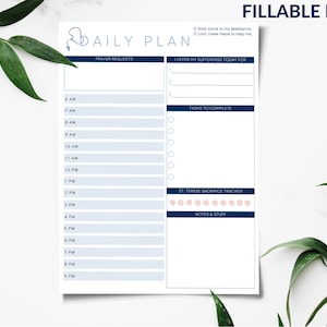 Catholic Mom Planner Daily Plan Sheet Simple Day Planner Baritus Journal Calendar Liturgical Year Latin Mass Printable Digital Download Fill