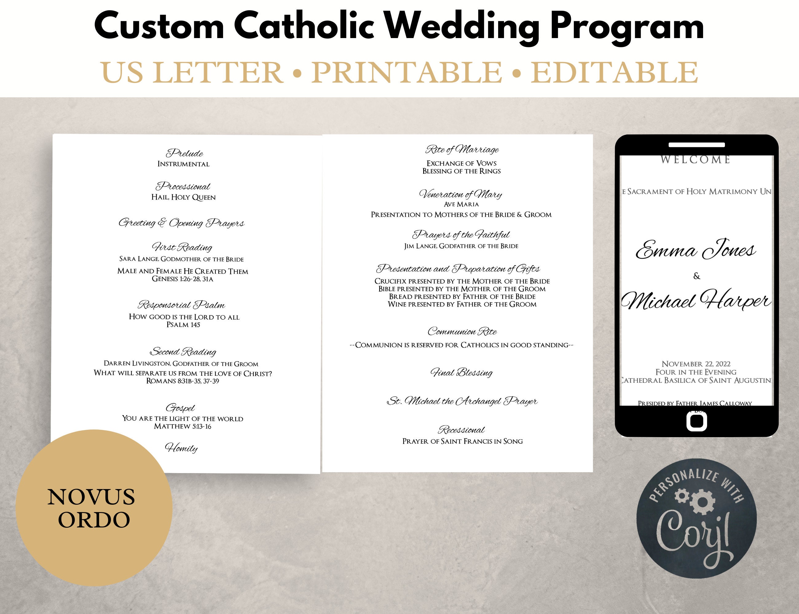 Catholic Wedding Program Template, Catholic Church Wedding Program ...