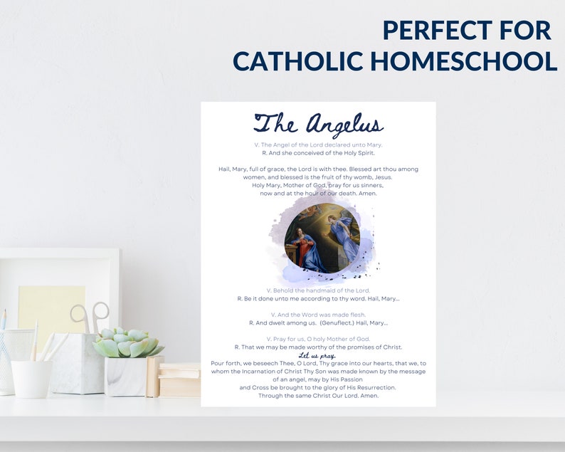 The Angelus Print Catholic Prayer Cards Digital Download Immaculate ...
