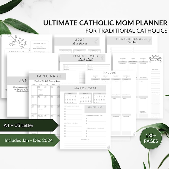 Catholic Planner 2024 Traditional Catholic 2023-2024 Planner for Her or  Gift Mom Woman Printable Download PDF Weekly 2024 Minimalist Daily - Etsy