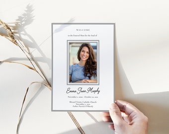 Catholic Funeral Program Template for Women Editable Booklet PDF Download Printable Brochure DIY Funeral Prayer Card Catholic Mass Digital