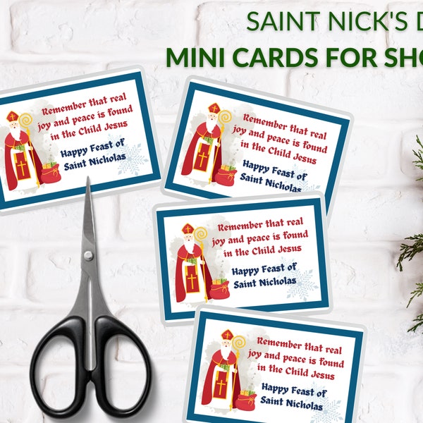 Saint Nicholas Day Card Favors, St. Nick Day, Saint Nick Day Gifts, Catholic Saint Feast Day, Nicholas Shoe, St. Nicholas Gifts Printable