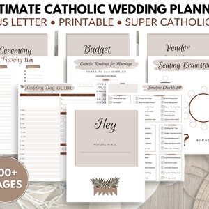 Katholische Hochzeitsplaner Druckbare Hochzeitsplaner Buch Personalisiert Digitaler Download PDF Binder Timeline Budget Hochzeitsplaner Geschenk