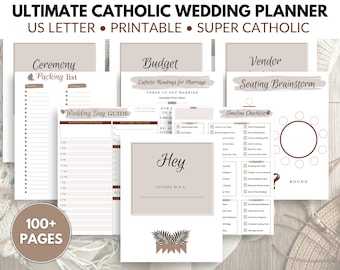 Catholic Wedding Planner Printable Wedding Planner Book Personalized Digital Download PDF Binder Timeline Budget Wedding Planner Gift