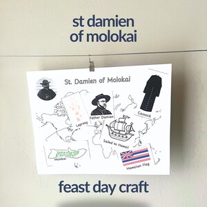 Activités pour la fête de la Saint Damien de Molokai pour les enfants Damian de Veuster Éducation religieuse catholique Idées de vie liturgique 10 mai Hawaï