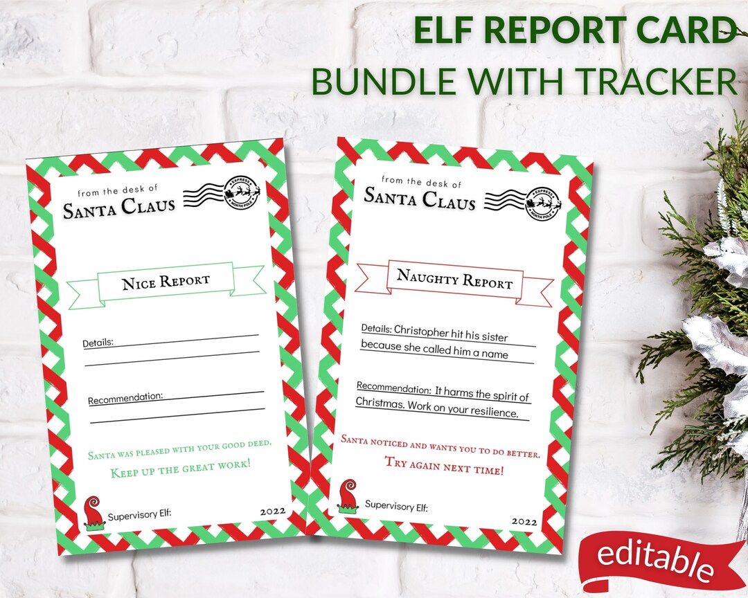 elf-report-card-bad-behavior-letter-elf-warning-elf-stationary-naughty-list-elf-letter