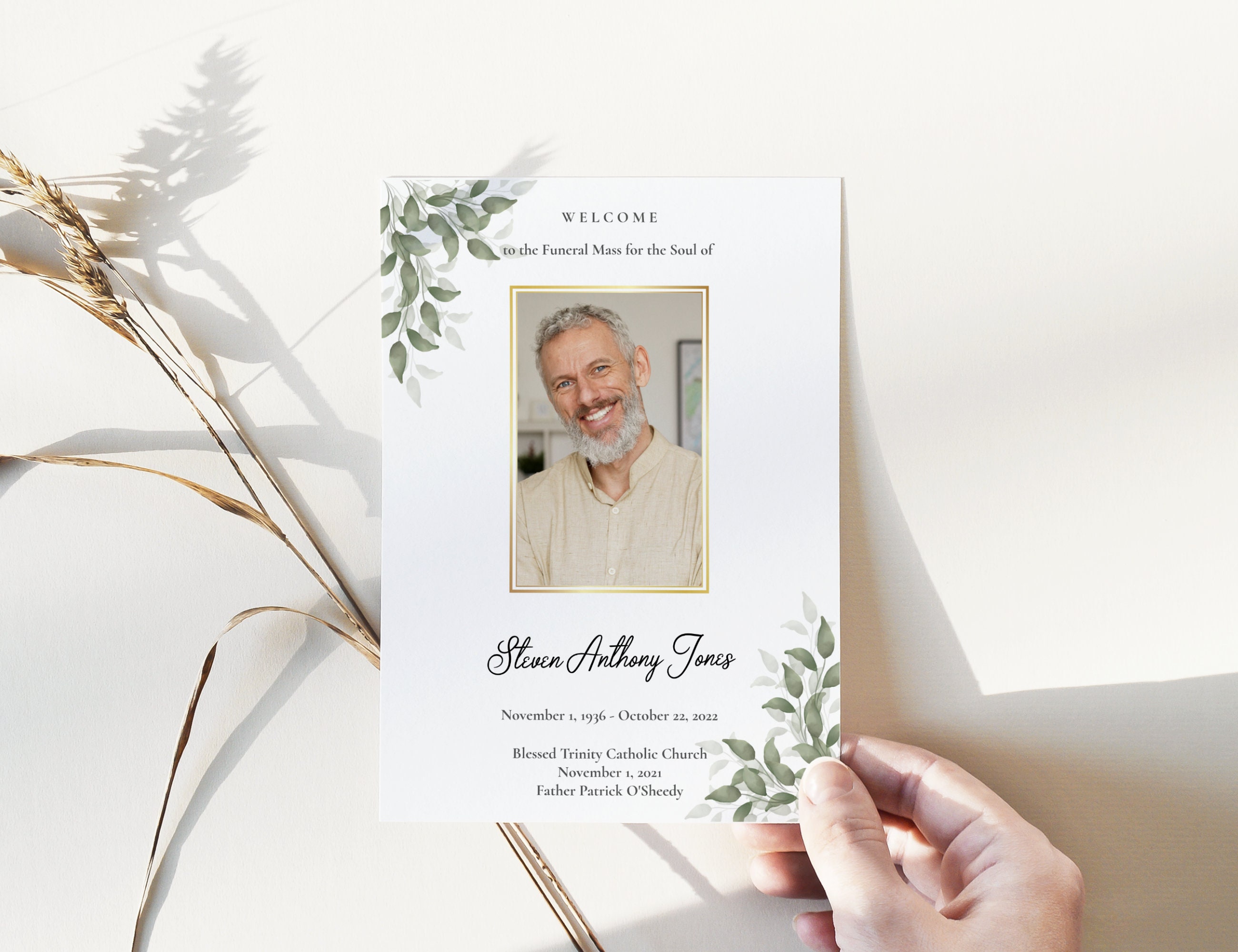 Funeral program catholic no mass