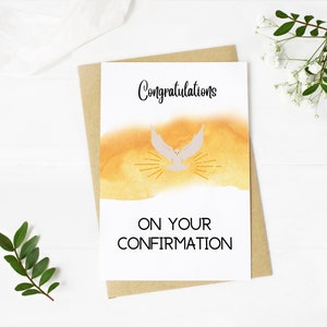 Carte de confirmation impression catholique Cadeaux de confirmation pour garçons filles Cadeau de confirmation pour le parrainage Carte du Saint-Esprit catholique imprimable pour enfants