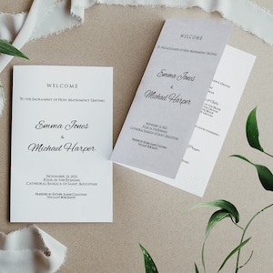 Catholic Wedding Program Template, Catholic Church Wedding Program, Catholic Mass Wedding Mass, Wedding Ceremony, Template Digital, Nuptial
